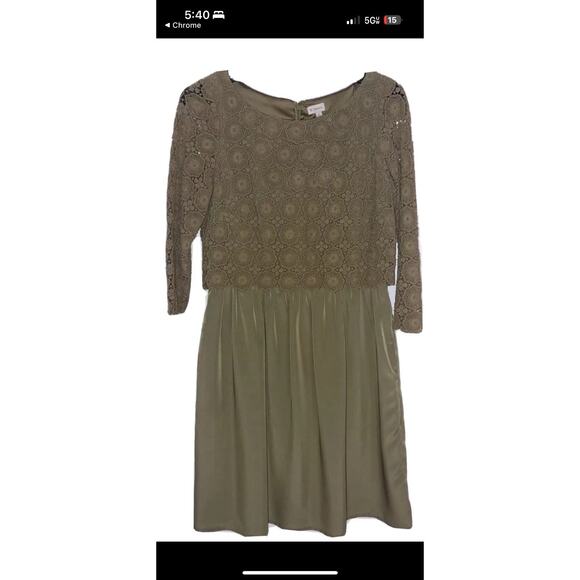Daniel Cremieux Lace Dress Olive Size 6 feminine elegant quiet luxury - Picture 4 of 4
